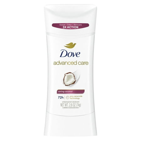 Dove Advanced Care Antiperspirant Deodorant Stick for Women Caring Coconut, 2.6 oz
