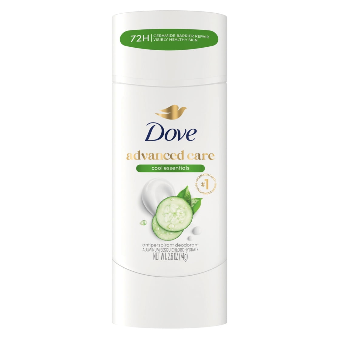 Dove Advanced Care Antiperspirant Deodorant for Women Cool Essentials 72 Hour Sweat & Odor Protection, 2.6 oz