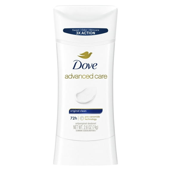 Dove Advanced Care Antiperspirant Deodorant Stick for Women Original Clean, 2.6 oz