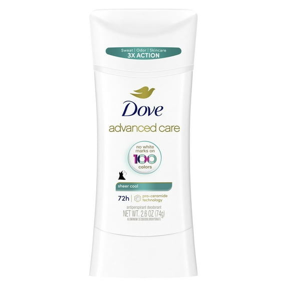 Dove Advanced Care Antiperspirant Deodorant Stick for Women Sheer Cool, 2.6 oz