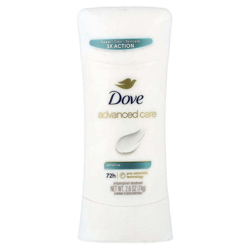 Dove, Advanced Care, Antiperspirant Deodorant, Unscented , 2.6 oz (74 g) Pack of 2
