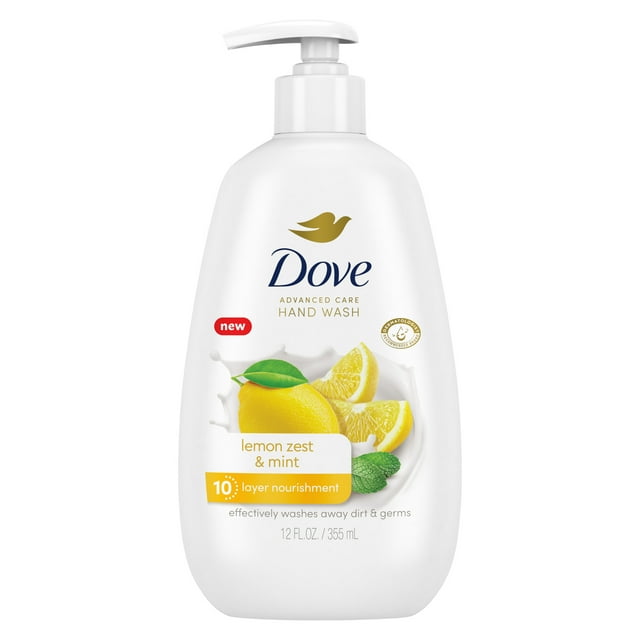 Dove Advanced Care Daily Use Hand Soap, Lemon Zest and Mint, 12 fl oz