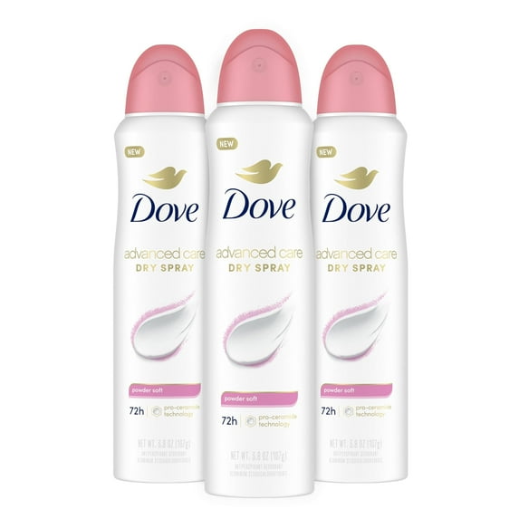 Dove Advanced Care Antiperspirant Deodorant Spray for Women Powder Soft, 3.8 oz 3 Count