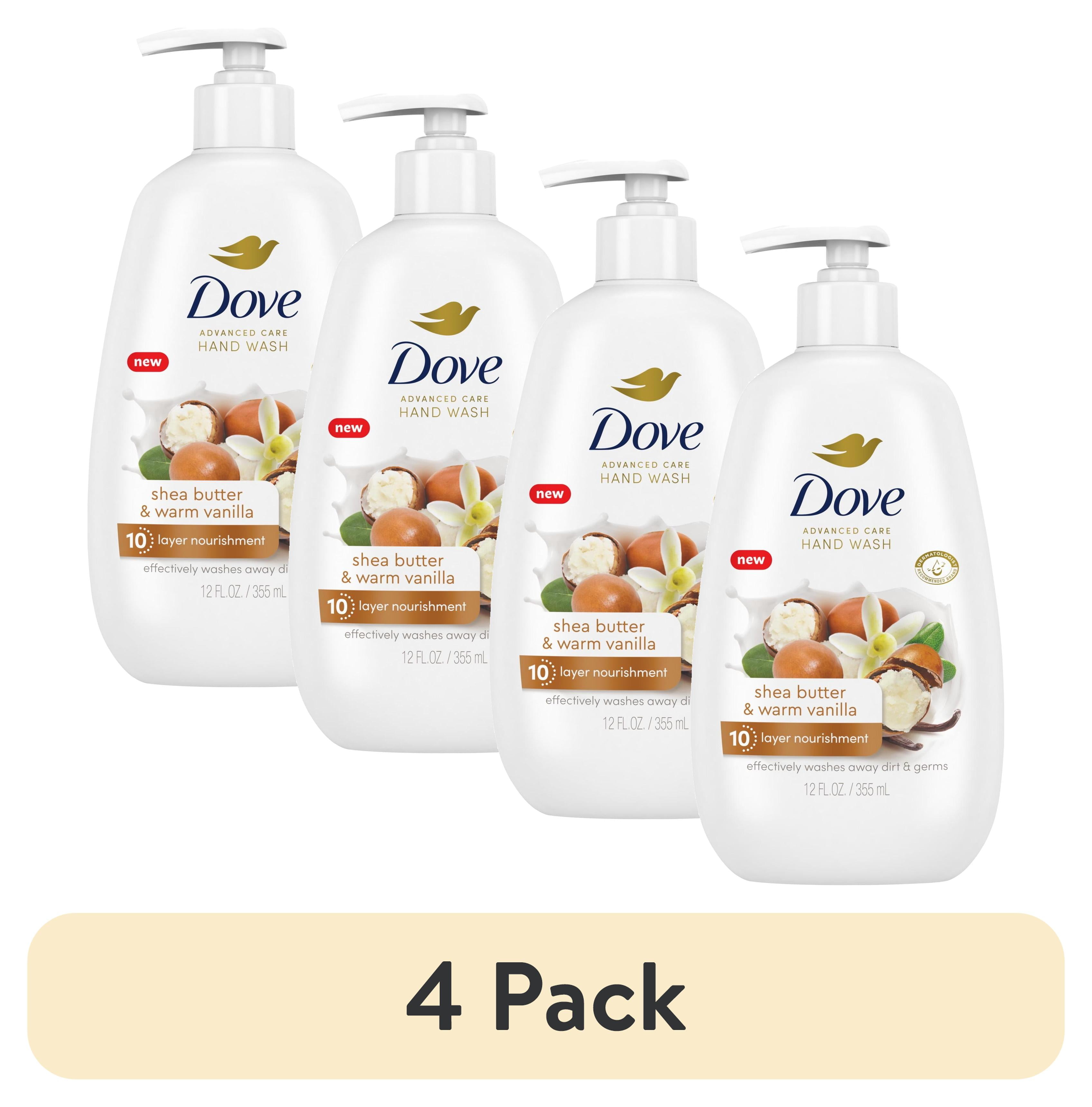 (4 pack) Dove Advanced Care Hand Soap, Shea Butter and Warm Vanilla, 12