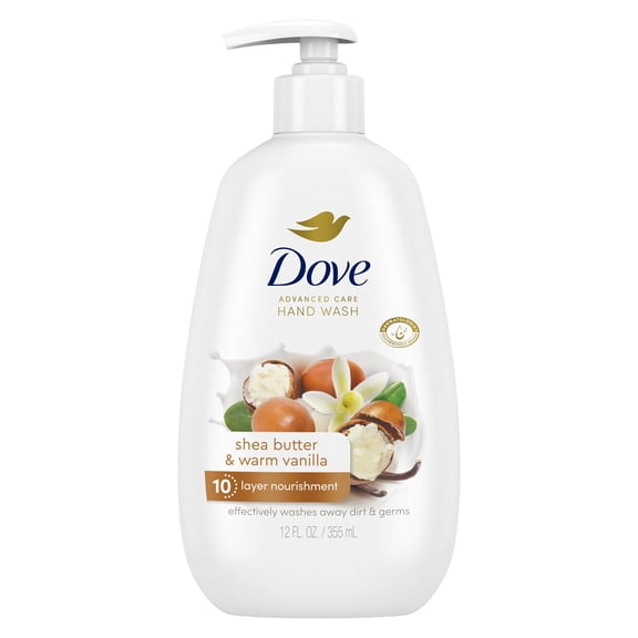 Dove Hand Wash for Soft, Smooth Skin, Shea Butter & Warm Vanilla More Moisturizers Than the Leading Ordinary Hand Soap ,12 fL oz
