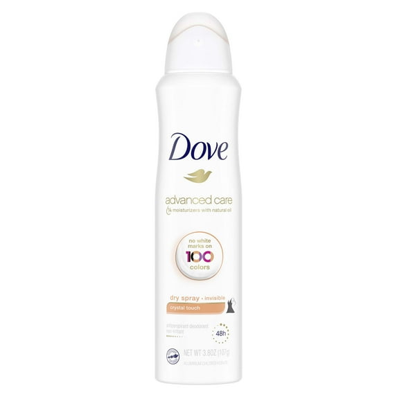 Dove Advanced Care Invisible Dry Spray Antiperspirant Deodorant Crystal Touch 3.8 oz