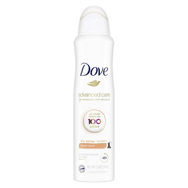 Dove Advanced Care Invisible Dry Spray Antiperspirant Deodorant Crystal Touch 3.8 oz
