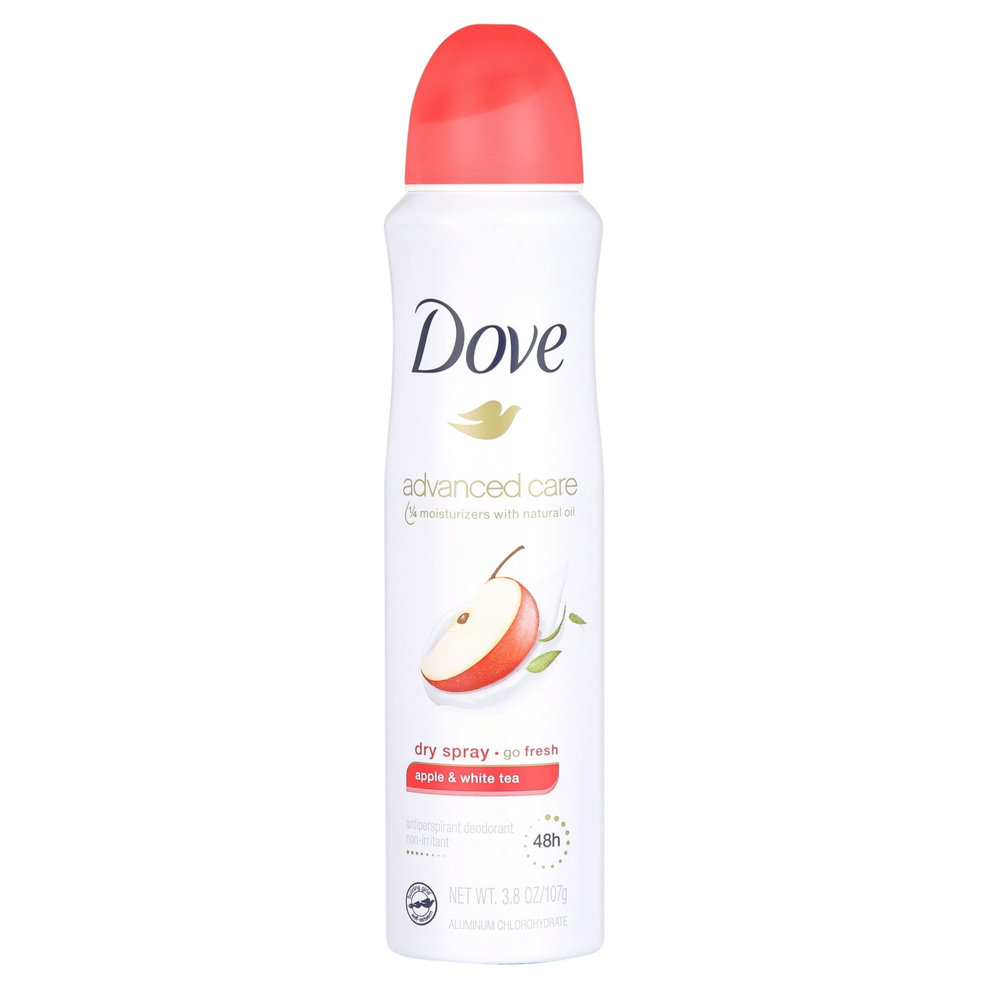 Dove Advanced Care Long Lasting Antiperspirant Deodorant Spray for Women Apple & White Tea, 3.8 oz - 2 Pack