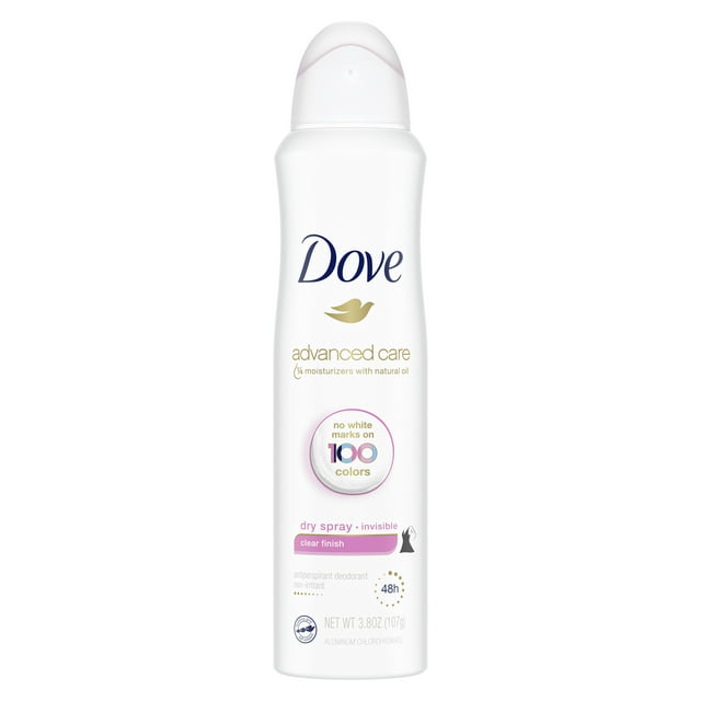 Dove Advanced Care Long Lasting Women's Antiperspirant Deodorant Dry Spray, Clear Finish, 3.8 oz