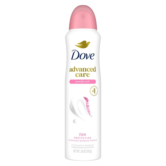 Dove Advanced Care Antiperspirant Deodorant Spray Antiperspirant Deodorant To Help Skin Barrier Repair After Shaving Powder Soft,3.8 oz