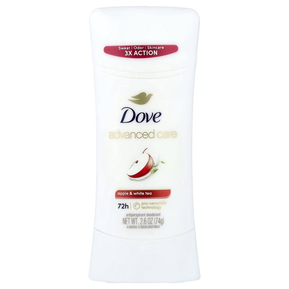 Dove Advanced Care Long Lasting Women's Antiperspirant Deodorant Stick, Apple & White Tea, 2.6 oz