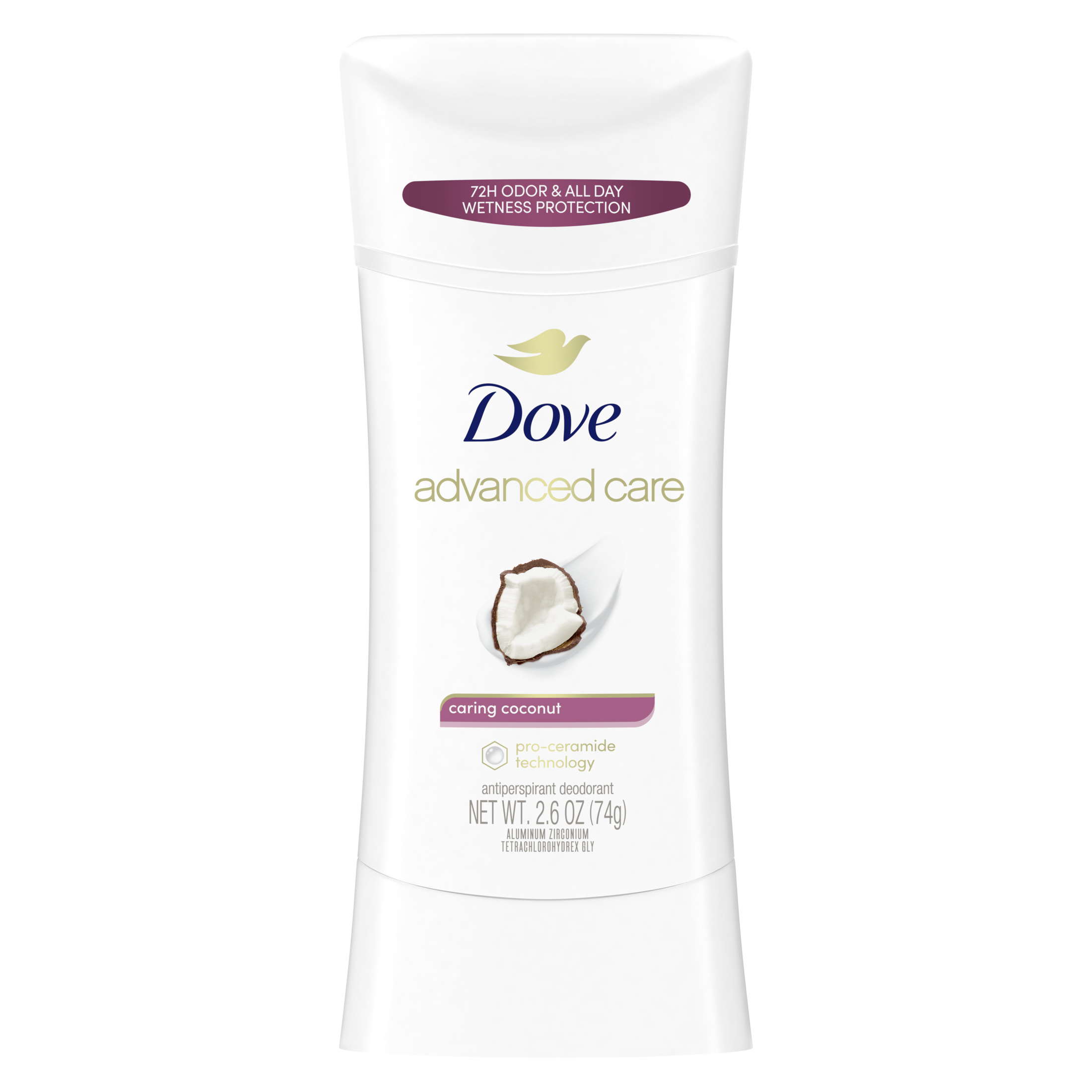 Dove Advanced Care Long Lasting Women's Antiperspirant Deodorant Stick, Caring Coconut, 2.6 oz - image 1 of 9