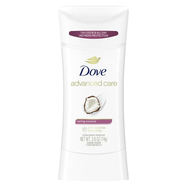 Dove Advanced Care Long Lasting Women's Antiperspirant Deodorant Stick, Caring Coconut, 2.6 oz