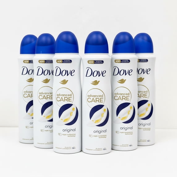 Dove Advanced Care Original Antiperspirant Deodorant Spray for Women, 72H Protection, 0% Alcohol, 150 ml | 5.07 oz Each (6 Pack)