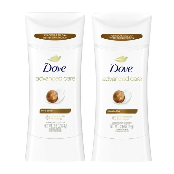 Dove Advanced Care Women's Antiperspirant Deodorant Stick Pro Ceramide Shea Butter, 2.6 oz Twin Pack