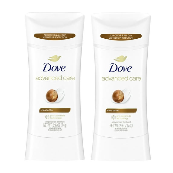 Dove Advanced Care Women's Antiperspirant Deodorant Stick Pro Ceramide Shea Butter, 2.6 oz Twin Pack