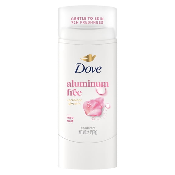 Dove Deodorant Stick for 72 Hour Odor Protection Rose Mist Aluminum Free, 2.4 oz