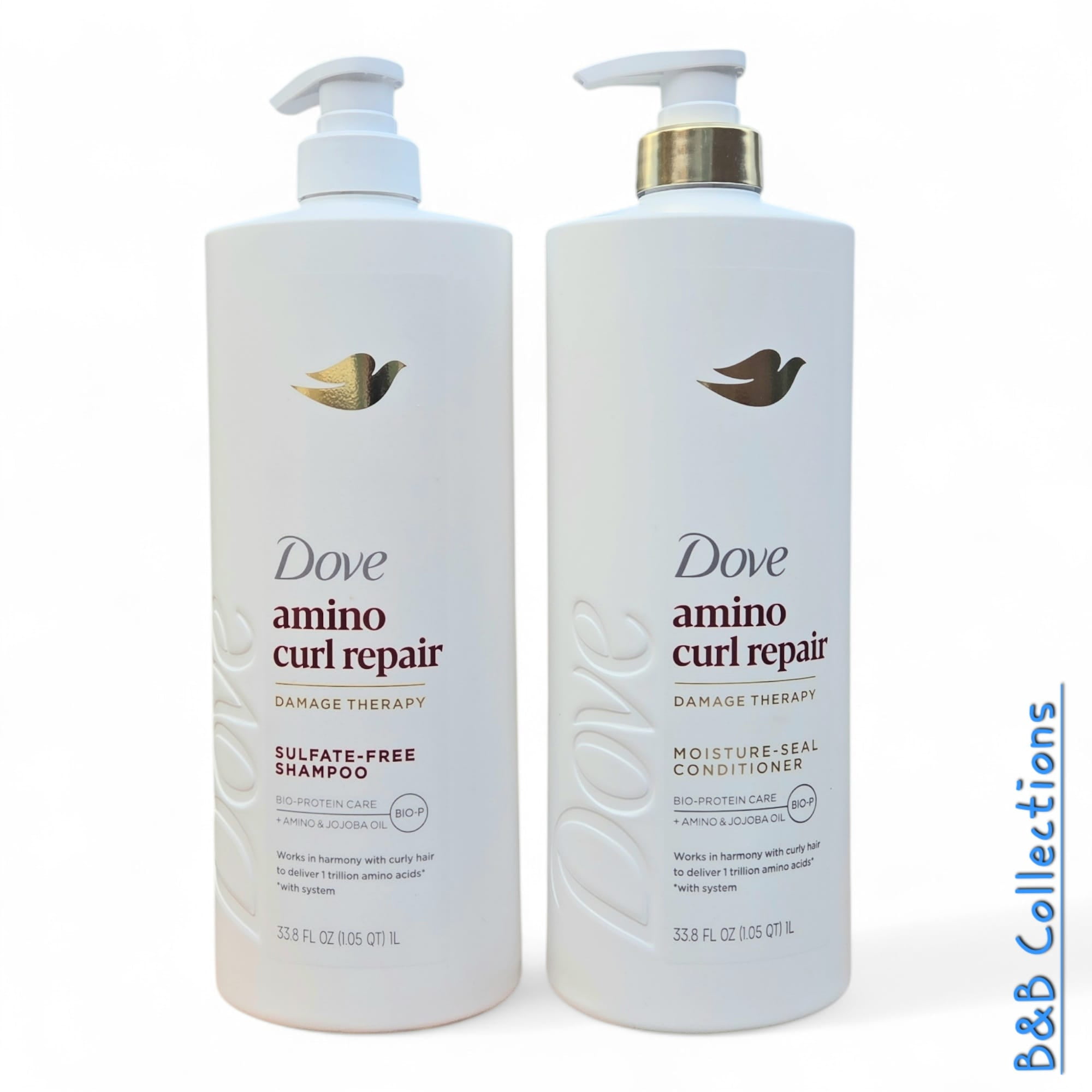 Dove Amino Curl Repair Shampoo & Conditioner Set, Sulfate-Free