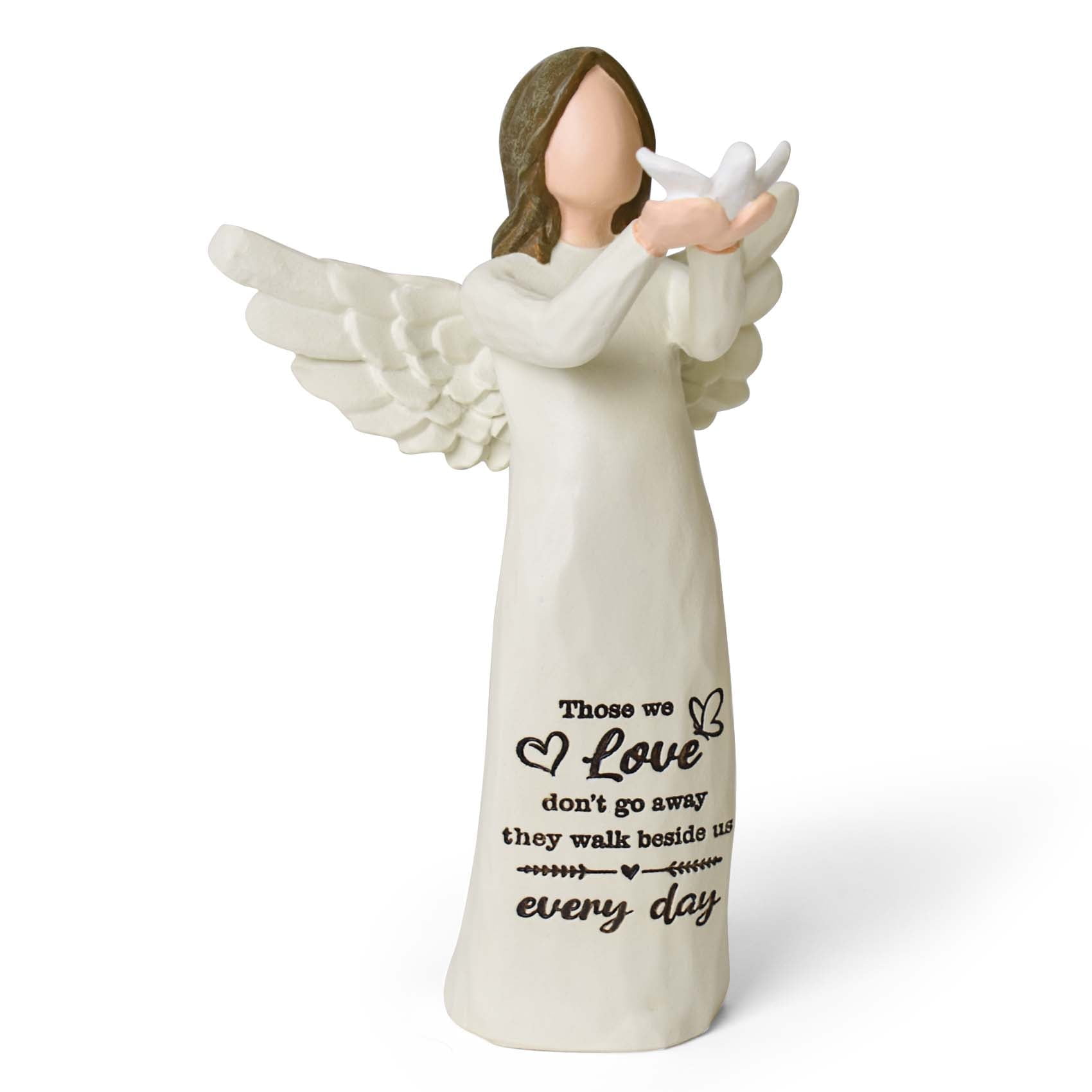 thovorrnl Dove Angel Statue Figurine, Handcrafted Resin Memorial Gift for Home Decor, Sympathy, Christmas, Loss of Loved Ones, Peace & Love Comfort