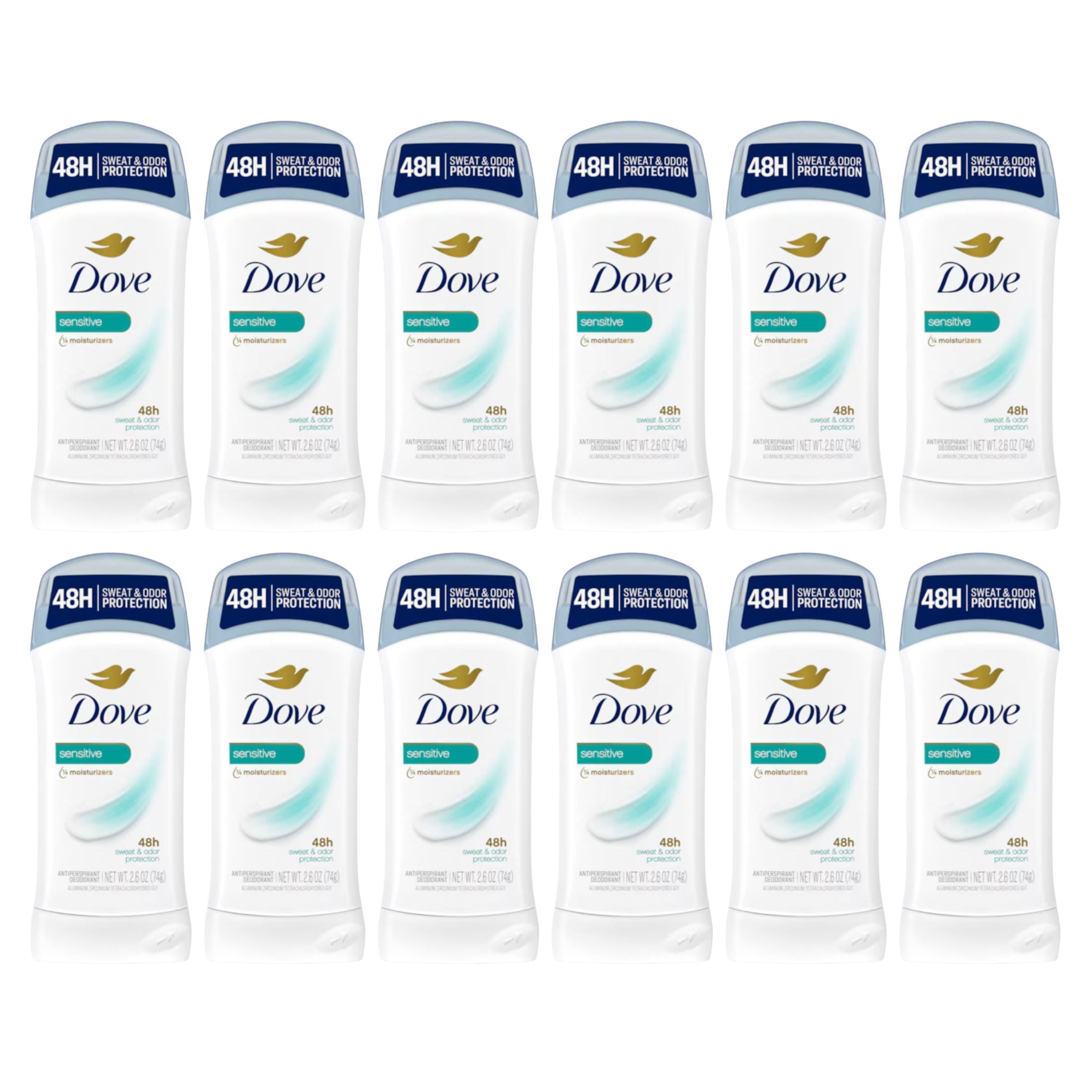 Dove Anti-Perspirant Deodorant, Sensitive Skin 2.60 Oz (Pack Of 12)