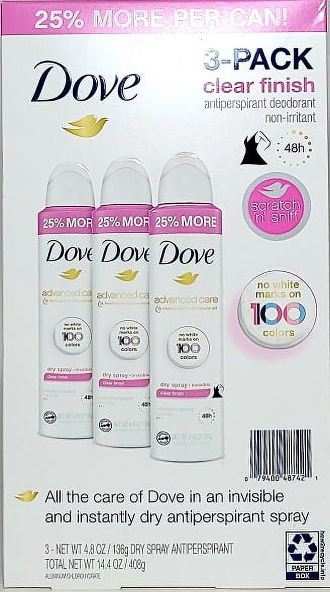 Dove Invisible Dry Spray Antiperspirant Deodorant Clear Finish