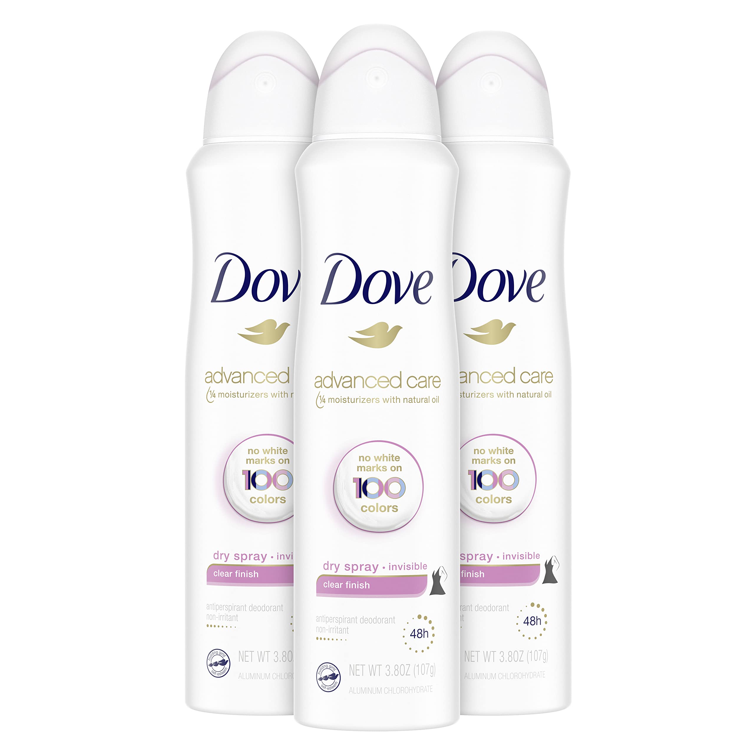 Dove Antiperspirant Deodorant Dry Spray No White Marks Clear Finish