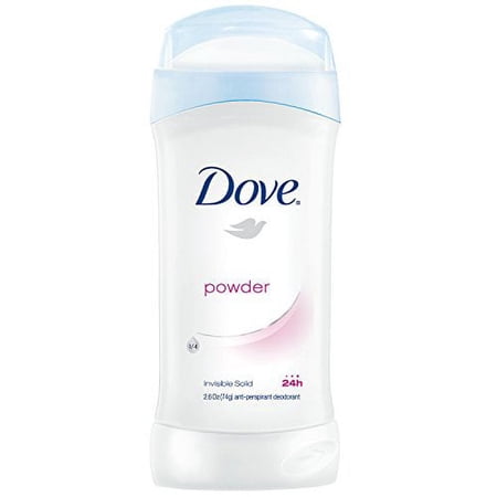 Dove Powder Invisible Solid Antiperspirant Deodorant Stick, 2.6 oz (Pack of 6)