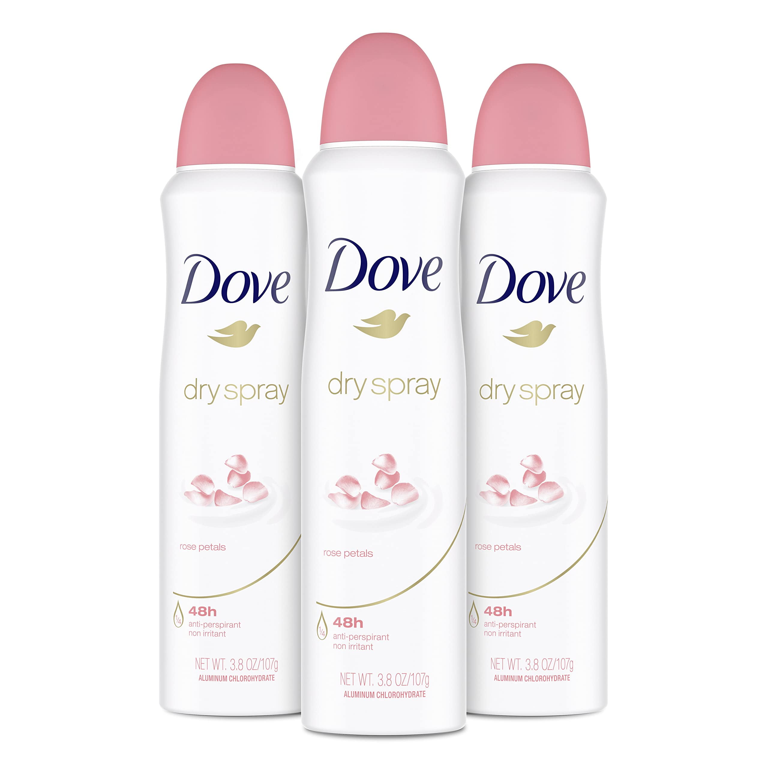 Dove Antiperspirant Deodorant Rose Petals, 3.8 Oz, Pack Of 3