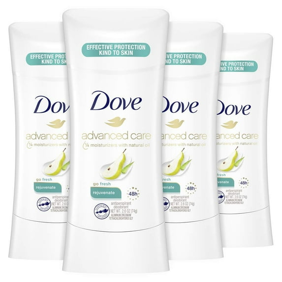 Dove Antiperspirant Deodorant Stick 48 Hour Protection And Soft And Comfortable Underarms, Rejuvenate, Deodorant For Women, 2.6 Ounce, 4 Count.