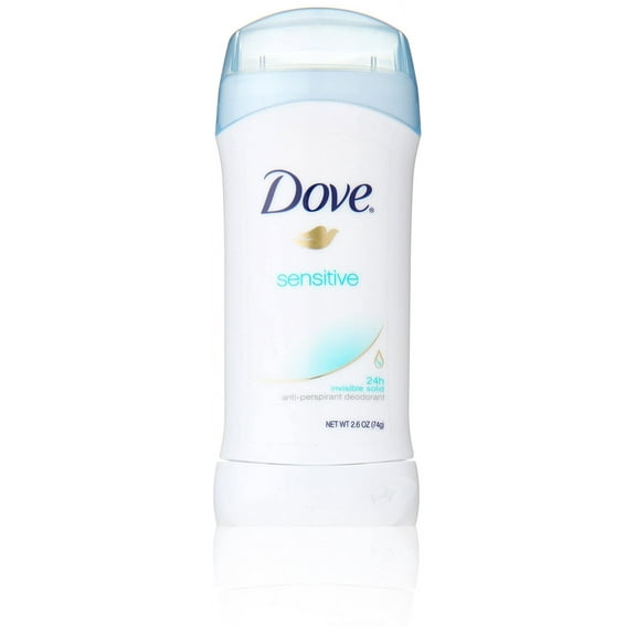 Dove Antiperspirant Deodorant Stick for Women Sensitive Skin Invisible Solid, 2.6 oz, 3 Pack