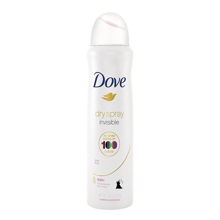 Dove Antiperspirant Dry Spray Invisible Clear Finish, 3.8 oz
