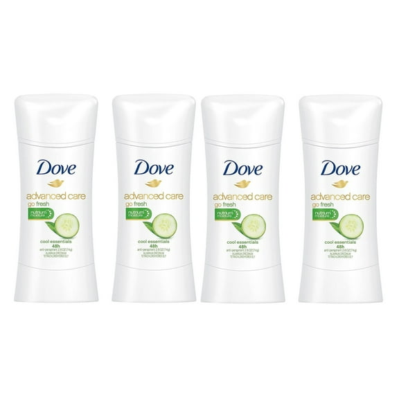 Dove Antiperspirant For Sweat Block Cool Essentials 48-Hour Deodorant Protection 2.6 oz 4 count