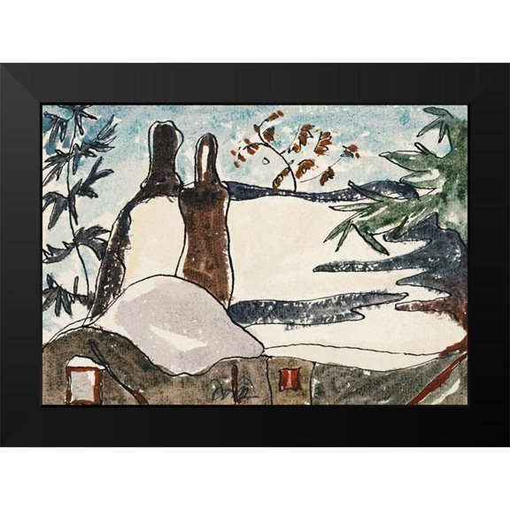 Dove, Arthur 14x11 Black Modern Framed Museum Art Print Titled - Snowy Rooftops and Trees