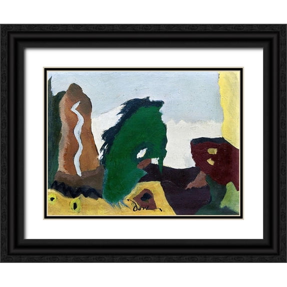 Dove, Arthur 18x15 Black Ornate Wood Framed with Double Matting Museum Art Print Titled - Foot of Lake