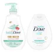 Dove Baby Sensitive Skin Care Bundle   Hypoallergenic Wash & Baby Lotion, Fragrance Free Moisture, Baby Gift Set, 13 Oz Ea 2 Piece Set