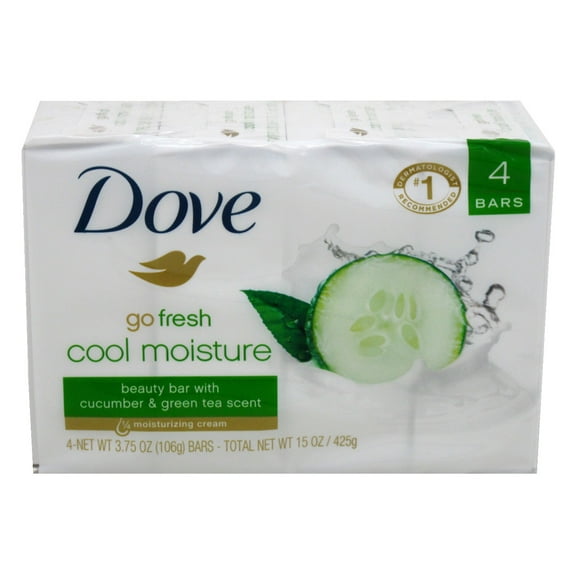 Dove Bar Soap Go Fresh Cool Moisture 3.75oz 4 Count (Pack of 3)