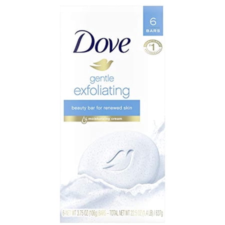 Dove Beauty Bar For Softer And Smoother Skin Gentle Exfoliating More Moisturizing Than Bar Soap 3.75 Oz 6 Bars