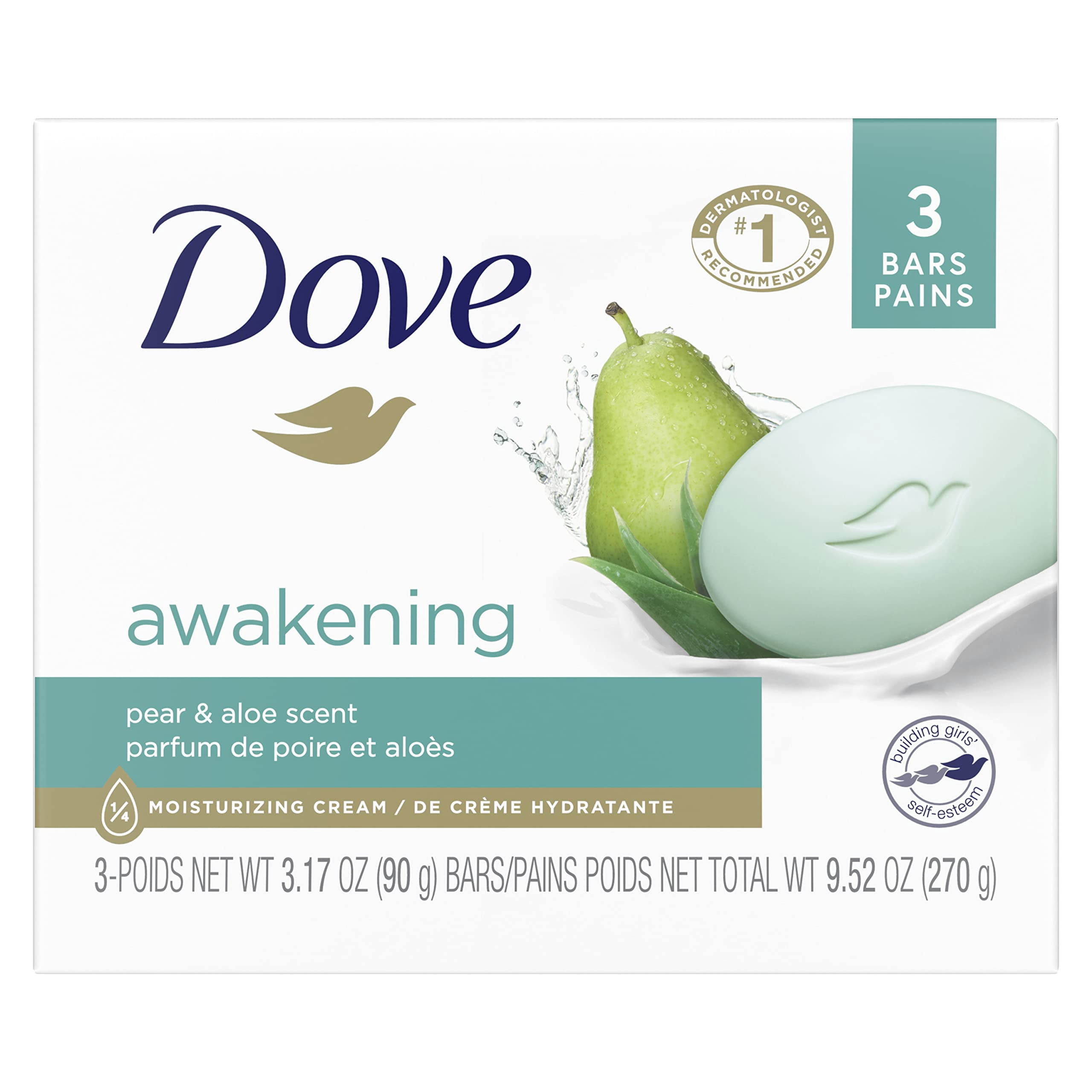 Dove Beauty Bar Gentle Skin Cleanser Moisturizing, 3.17oz, 3 Bars ...