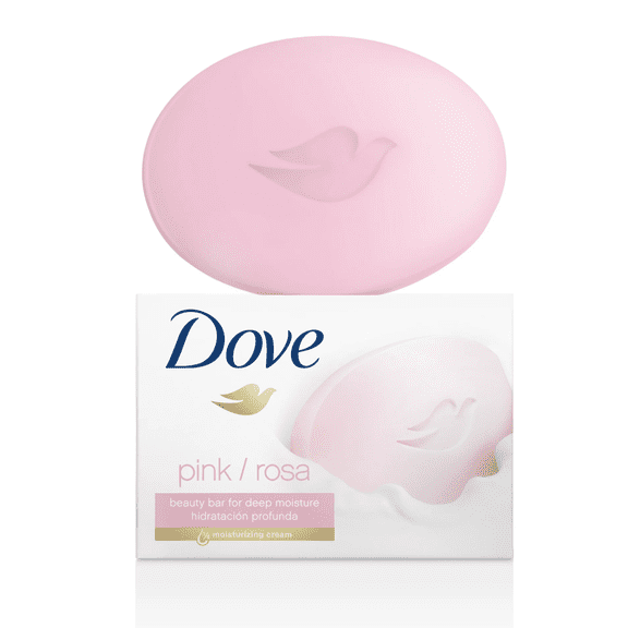 Dove Beauty Bar Gentle Skin Cleanser Pink/rosa  Bar Soap Moisturizing for Gentle Soft Skin Care 2.64 oz, 2 Bars