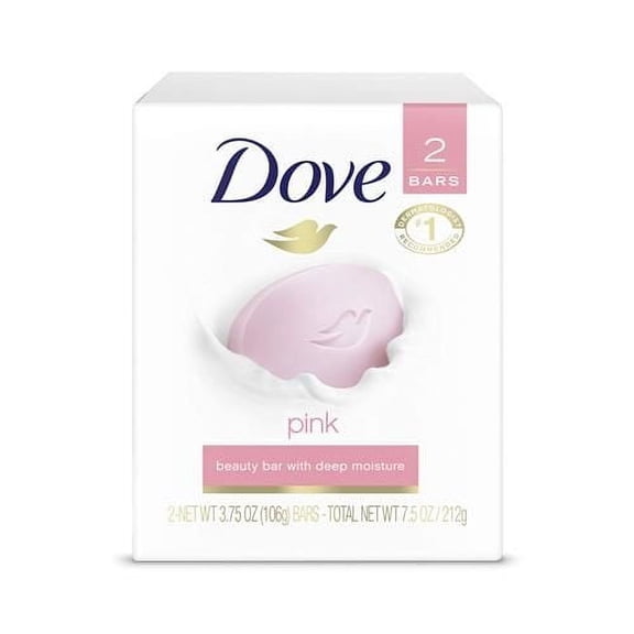 Dove Beauty Bar, Pink, 3.75 Ounce (Pack Of 2) Packaging May Vary