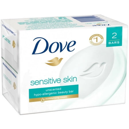 Dove Beauty Bar Sensitive Skin 4 oz, 2 Bar