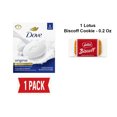 thumbnail image 1 of Dove Beauty Bar Soap Original 8 Count For Soft, Smooth Skin, With 1/4 Moisturizing Cream 3.75 Oz - Pack Of 1 & Lotus Biscoff Cookie - 0.2 Oz - 1 ct, 1 of 5