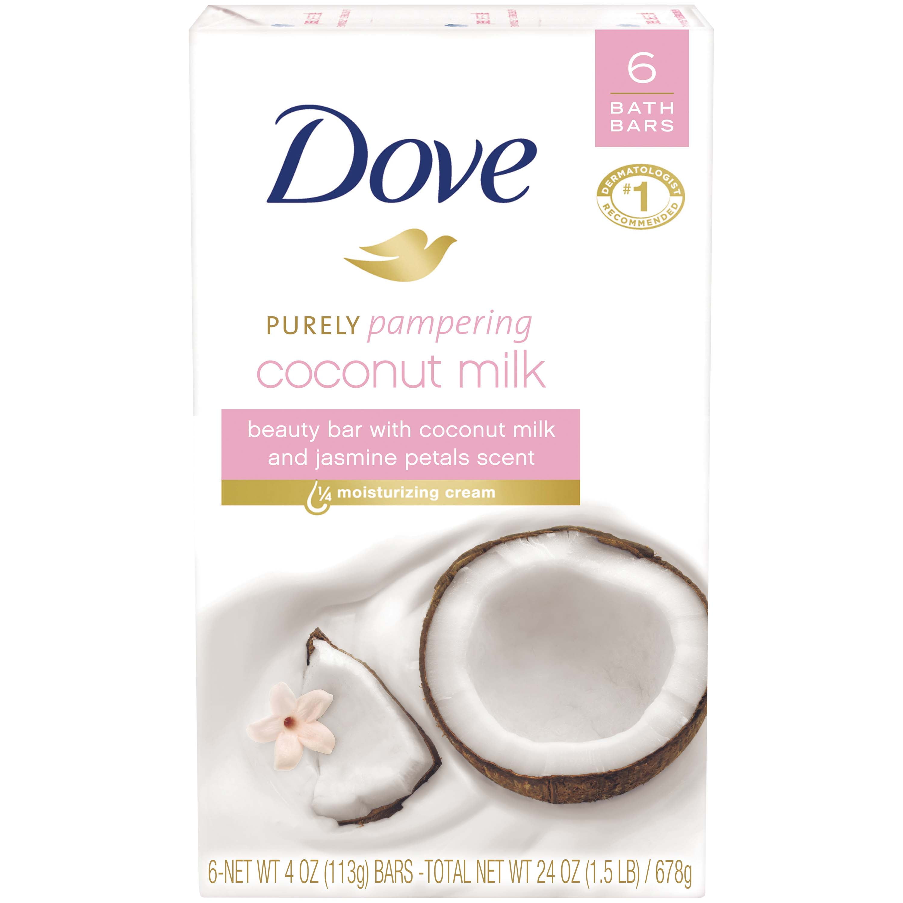 Dove Beauty Bar Soap Restoring Coconut & Cocoa Butter All Skin, 3.75 oz 6 Bars