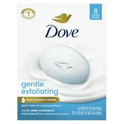 Dove Beauty Bar Soap for Women Gentle Exfoliating All Skin, 3.75 oz 8 Bars