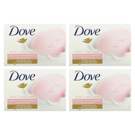 Dove, Beauty Bar Soap with Deep Moisture, Pink, 4 Bars, 3.75 oz Pack of 3