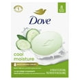 thumbnail image 1 of Dove Beauty Bar Women's Bath Soap Cool Moisture Cucumber & Green Tea Scent, 3.75 oz 8 Bars, 1 of 9