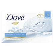 Dove Beauty Bar Women's Bath Soap Gentle Exfoliating Renews Soft Smooth Skin, 3.75 oz 4 Bars