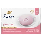 Dove Beauty Bar Soap For Soft, Smooth Skin, Pink Rosa, Cleans & Moisturizes, 3.75 oz 4 Bars