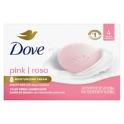 Dove Beauty Bar Soap For Soft, Smooth Skin, Pink Rosa, Cleans & Moisturizes, 3.75 oz 4 Bars
