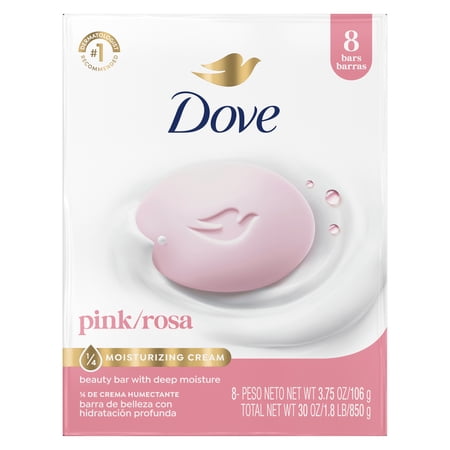Dove Beauty Bar for Soft, Smooth Skin Pink Rosa Cleans & Moisturizes, 3.75 oz 8 Bars